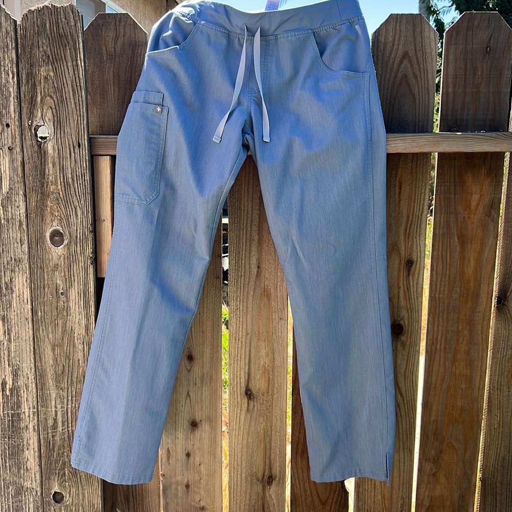 Figs Heather denim medium tall scrub pants